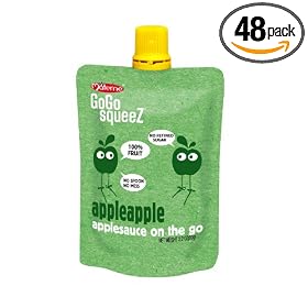 GoGo Squeez appleapple, Applesauce on the Go, 3.2-Ounce Pouches (Pack of 48)