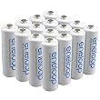 Sanyo Eneloop AA 16 Pack NiMH Pre-Charged Rechargeable Batteries -Newest version-FREE BATTERY