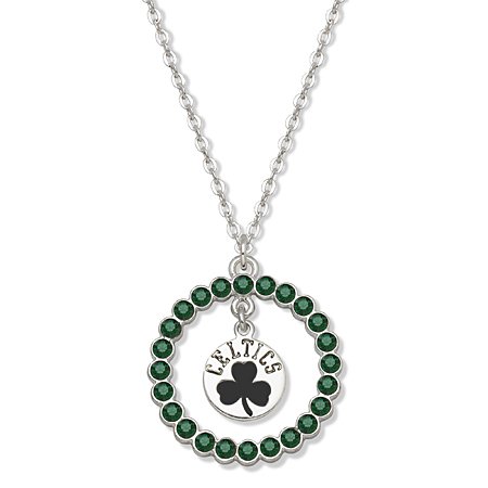 NBA Boston Celtics Necklace W/ Green Crystal Wreath