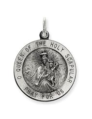 Sterling Silver Our lady of the Holy Scapular Medal QC3511"