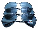 GG 3 Pack 50 mm Polarized Aviator Sunglasses with Spring Hinges