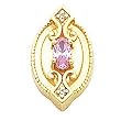 14K Yellow Gold Pink Sapphire and Diamond Pendant