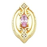 14K Yellow Gold Pink Sapphire and Diamond Pendant