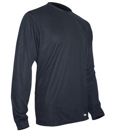 Polarmax Light Weight Tech Silk Men's Long Sleeve Crew Tee (Black, XX-Large)
