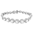 Sterling Silver Colorless Circle Cut and Pave Set Cubic Zirconia Hypoallergenic Tennis Bracelet