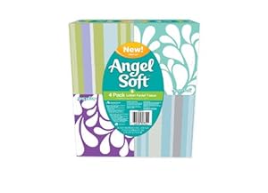 Angel Soft, Lotion, Cube Facial Tissue, [4 Cubes*4 Pack] = 16 Total Count