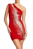 2b Cascade Sequins One-Shoulder Dress - ROYALTY TRED (S)