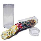 50 Clear Plastic Poker Chip Tubes - Hold 25 Standard Poker Chips Each