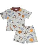 Sara's Prints - Infant And Toddler Boys Short Sleeve Shortie Pajamas, Tan