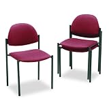 New-Global 2172BKIM52 - Comet Armless Stacking Chairs, Burgundy Olefin Fabric, 3/Carton - GLB2172BKIM52