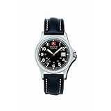 Swiss Military Hanowa Men's 06-4013-04-007 Conquest Black Dial Leather Strap Watch