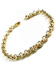 Tendenze Italy Belcher Chain Chain Bracelet, Gold Double, Width 8mm/0.315", Directly From The Italian Factory
