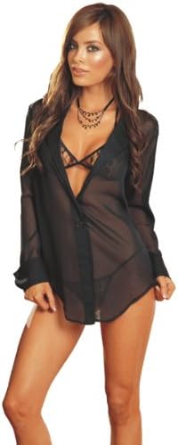 Sexy Black Sleepwear Shirt Lingerie - 3 Piece Set