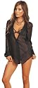 Sexy Black Sleepwear Shirt Lingerie - 3 Piece Set