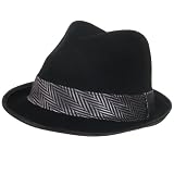 New 100% Wool Polished Felt Satin Fedora Trilby Hat Black Large by SK Hat shop