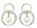 14K Two-Tone Gold Pearl and Diamond Earrings