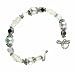 Jewelry : Bracelet - B28 - Handmade Fire-Polish, Glass and Pearl Beads - Toggle Closure ~ Silver & White
