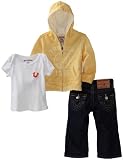 True Religion Unisex-Baby Infant Baby 3-Piece Printed Gift Box Set, Canary, 12-18 Months
