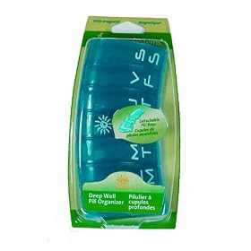 Med Sun 7 Day (Cwv)deep Well Pill Box Pill Organizer with Magnets (Color Will Vary)