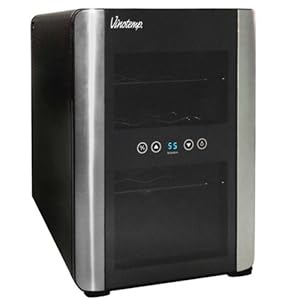 Vinotemp VT-12TEDi 12-Bottle Thermoelectric Wine Cooler, Black