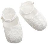 Jefferies Socks, LLC Baby-girls Newborn Mary Jane Bootie, White, 1-3 Months