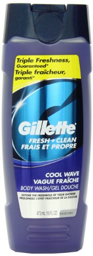 Gillette Fresh + Clean Cool Wave Body Wash 16 Fl Oz (Pack of 2)