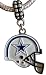 Dallas Cowboys Helmet Charm with Connector Compatible with Large Hole Bead Bracelets