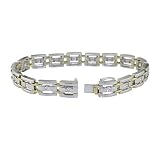 2 ct Men's Diamond Bracelet in 14K White & Yellow Gold SI Clarity