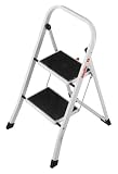 Hailo 4396-901 Stahl Klapptritt K20 weiss 2 Stufen mit Anti-Rutschmatten