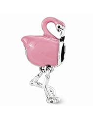 Jewelry: Reflection Beads Sterling Silver Pink Enamel Flamingo Bead (17x9 mm) - Reflection Beads