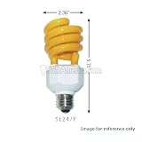 Sunlite SL24/Y 24 Watt Spiral Energy Saving CFL Light Bulb Medium Base, Yellow