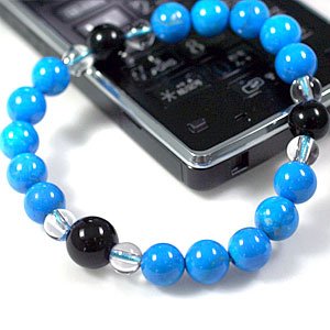 解決パワーストーンブレスレット 絆石 ターコイズブルーストーン　KPB-1-07
