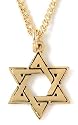 22k Gold Plated Pewter Star of David Pendant by Bob Siemon, 20"