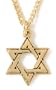 22k Yellow Gold Plated Pewter Star of David Pendant by Bob Siemon, 20"
