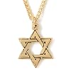 22k Yellow Gold Plated Pewter Star of David Pendant by Bob Siemon, 20"