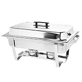 Serving Tray Warmer Chafing Set - Choice of 3 Stainless Steal Inserts:
