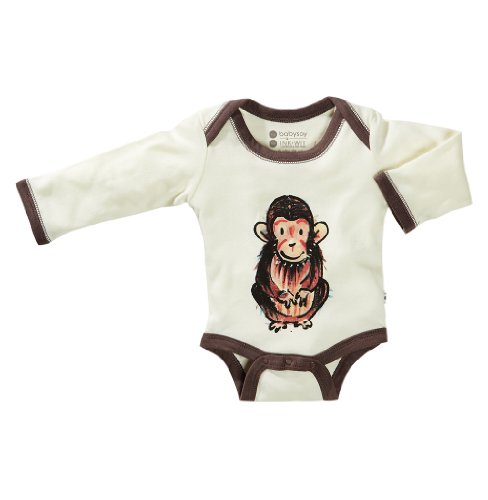 Babysoy Janey Baby Bodysuits, Chimp, 18-24 Months 
