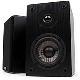 Micca MB42 Bookshelf Speakers with 4-Inch Carbon Fiber Woofer and Silk Dome Tweeter, Black