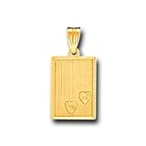 41VzHfHKNhL. SL160  14K Solid Yellow Gold Dog Tag Heart ID Charm Pendant