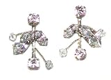 Creations Georgianni Sterling Silver Plated Elegant Post Earrings with Wire-Wrapped Shapes of Clear Swarovski Crystals