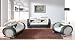 Exquisite Modern Contemporary Leather Living Room Set, White/Black