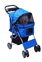 Four Wheels Pet Dog Cat Pushchair Stroller BLUE NEW