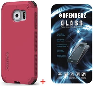 PureGear DualTek Extreme Shock Case for Samsung Galaxy S6 + Transparent Tempered Glass Screen Protector (Radiant Pink Case + Tempered Glass)