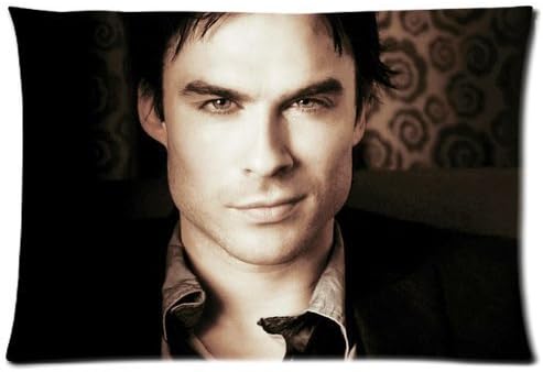 Custom Cotton &amp; Polyester Soft Rectangle Zippered Pillow Case Cover 20X30 (Two Sides) - Movie Star - Ian Somerhalder Poster Picture Collage Personalized Pillowcase For Fans Design by NadegeFashion