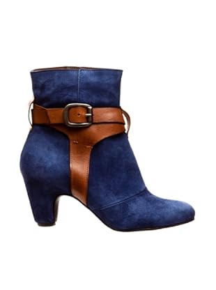 TROPPA Botín De Tacón Medio (azul / castaña)