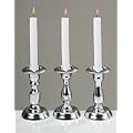 3er Set KERZENLEUCHTER je 15cm H�HE IN SILBER