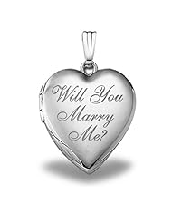 Sterling Silver " Will You Marry Me " Sweetheart Locket 3/4 inch x 3/4 inch