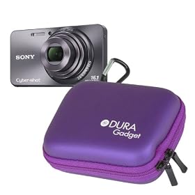 DURAGADGET Durable Purple Camera Case For Sony DSC-HX9V, H70, W570 & W630, With An Inner Storage Compartment
