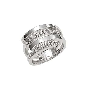 R;T - 70202T52 - Bague Femme - Argent 925/1000 - 4.86 Gr - Oxydes de Zirconium - Blanc - T52 R;T - 70202T52 - Bague Femme - Argent 925/1000 - 4.86 Gr - Oxydes de Zirconium - Blanc - T52