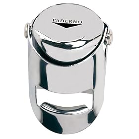 Paderno World Cuisine Champagne Stopper, Stainless Steel with Hinged Sides